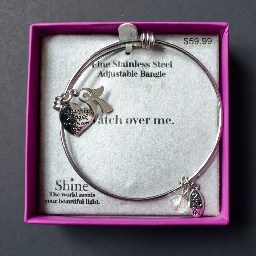 Shine Fine Stainless Steel Adjustable Bangle Bracelet Watch Over Me New